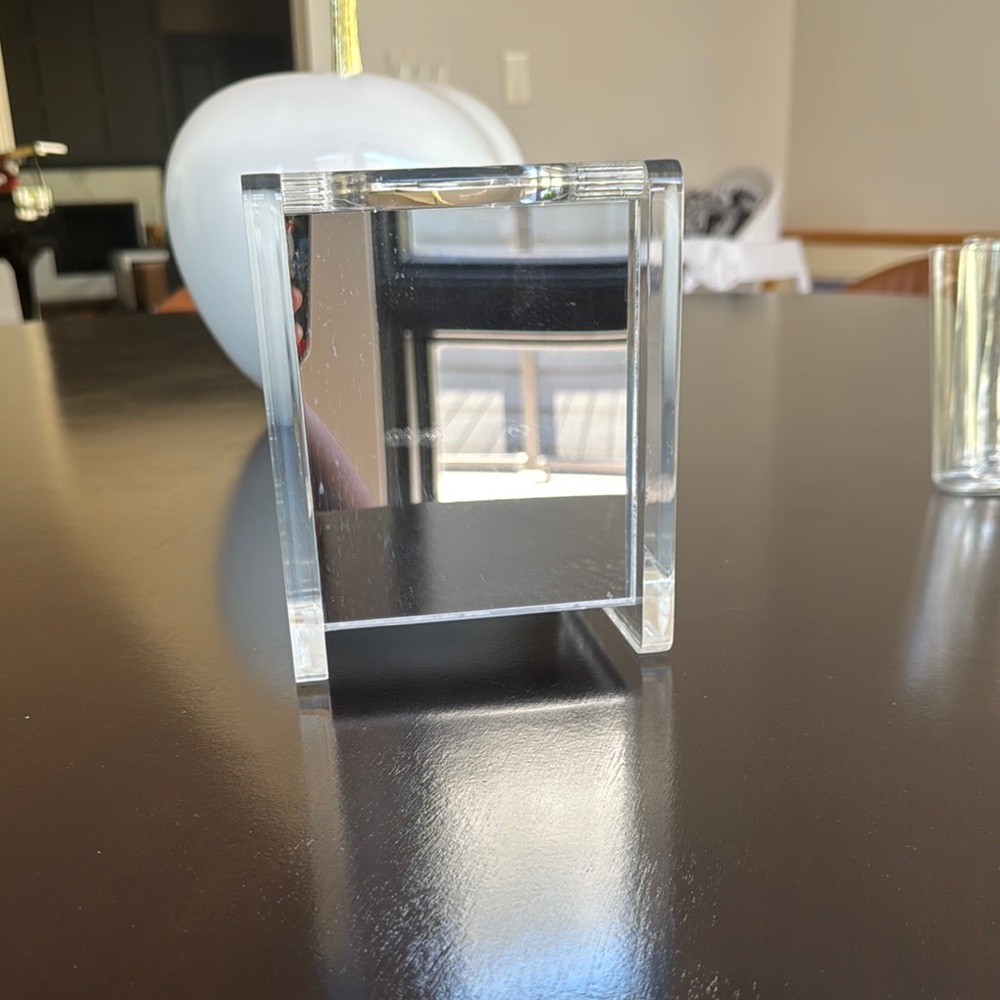Lucite Mirror Cube Tissue Holder - Picture 3 of 9